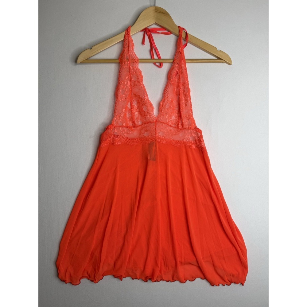 The Escante Collection Lingerie Size Small Nightgown Slip Dress Chemise Orange